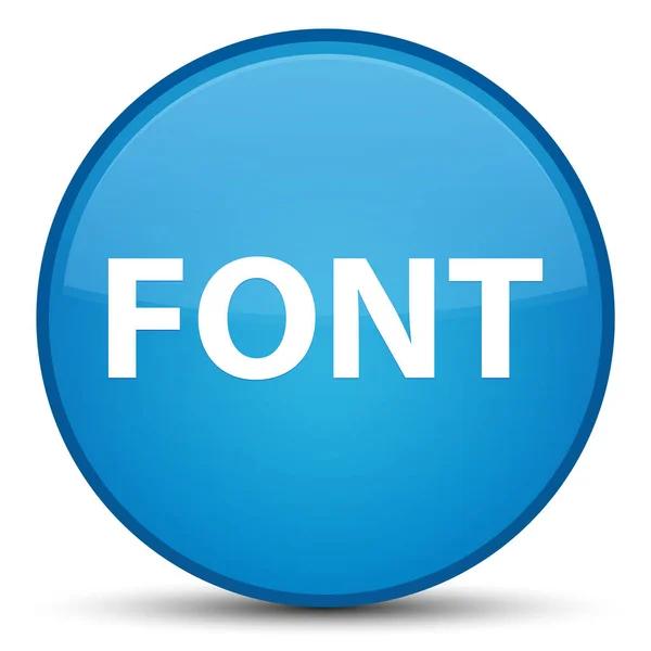 Font särskilda cyan blå runda knappen — Stockfoto