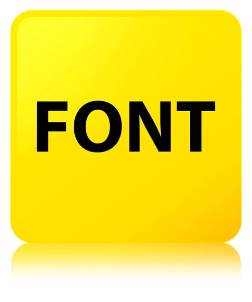 Čtvercové tlačítko písmo žlutá — Stock fotografie