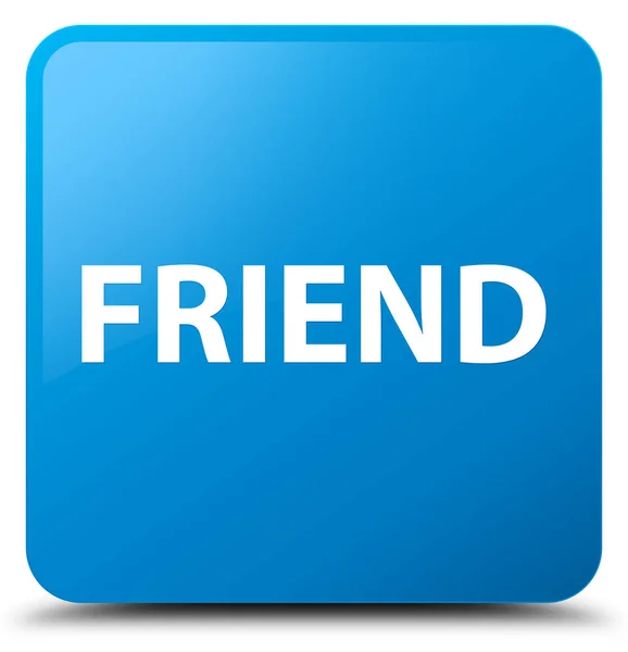 友達にシアン青い正方形ボタン — ストック写真