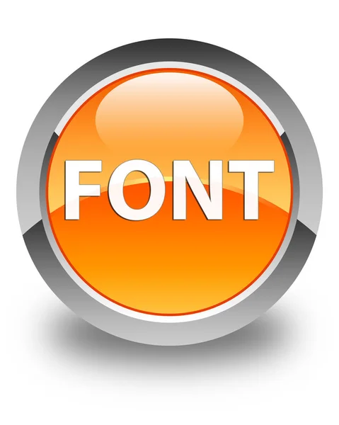 Font glansigt orange runda knappen — Stockfoto