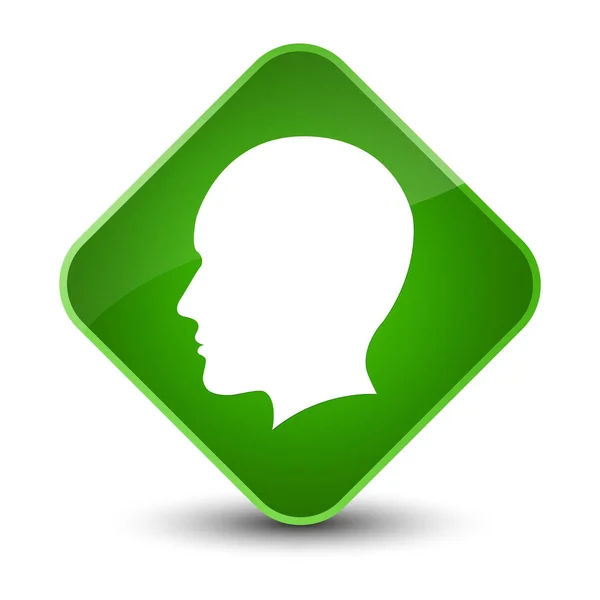 Head men face icon elegant green diamond button — Stock Photo, Image