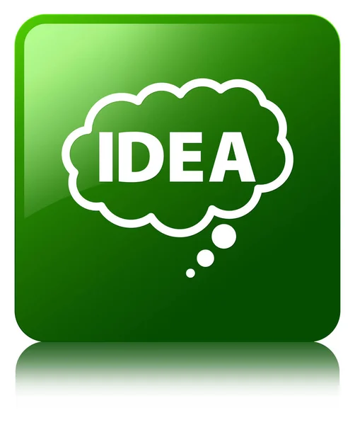 Idea bubble icon green square button — Stock Photo, Image