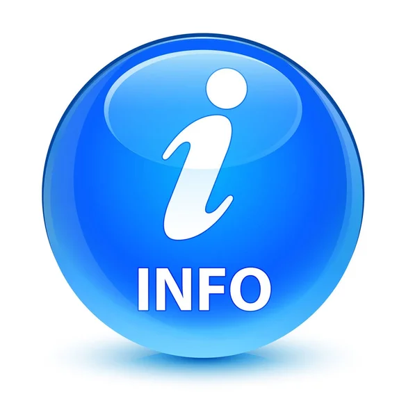 Info glazig cyaan blauwe ronde knop — Stockfoto