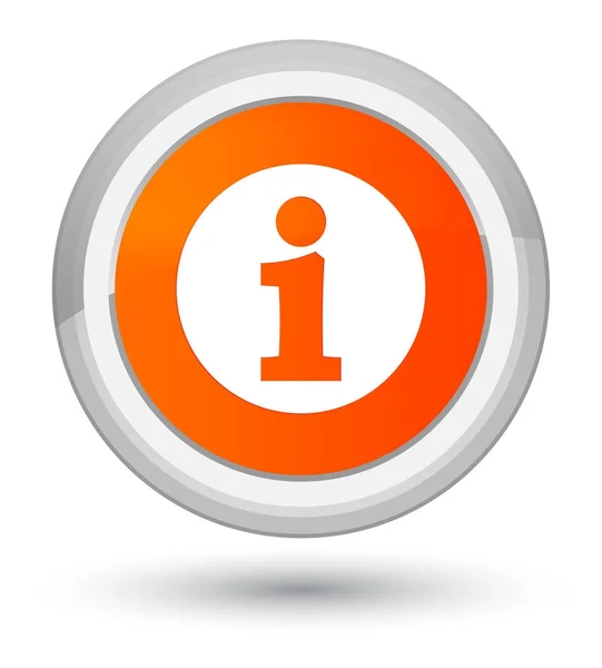 Info pictogram prime oranje ronde knop — Stockfoto