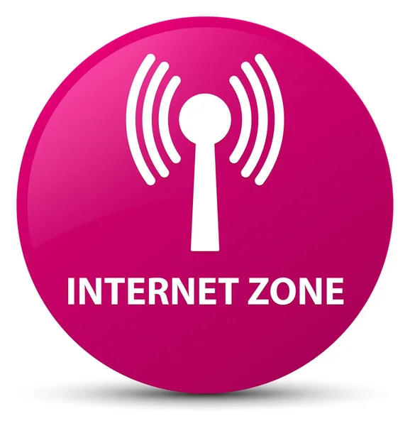 Інтернет-зона (ланцюгова мережа) рожева кругла кнопка — стокове фото