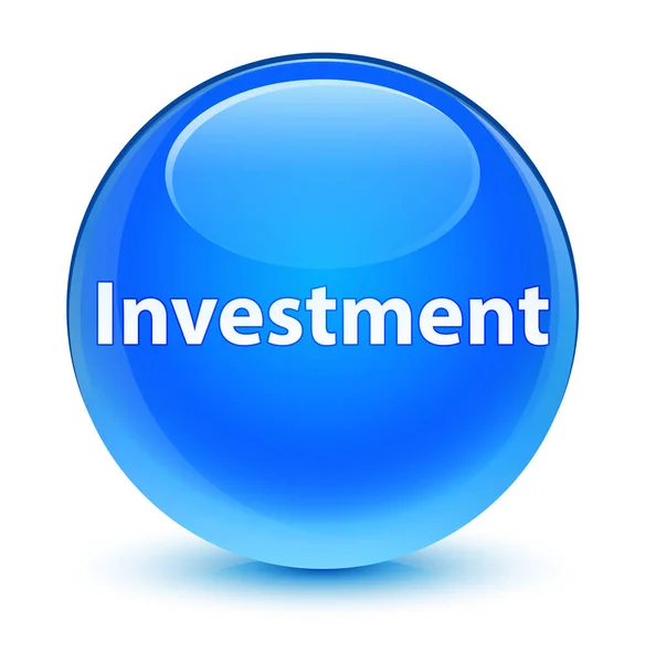 Investimento ciano vítreo botão redondo azul — Fotografia de Stock