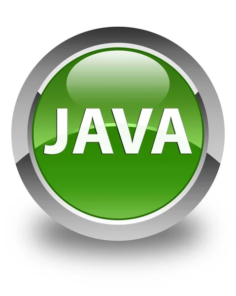 Java glossy soft green round button — Stock Photo, Image