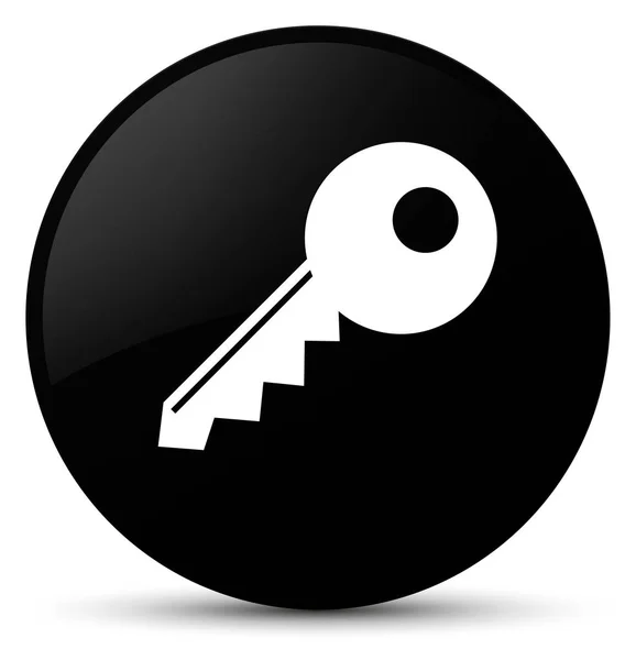 Icono clave negro botón redondo —  Fotos de Stock