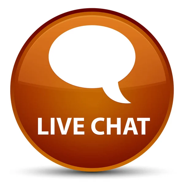 Chat en vivo especial marrón botón redondo —  Fotos de Stock