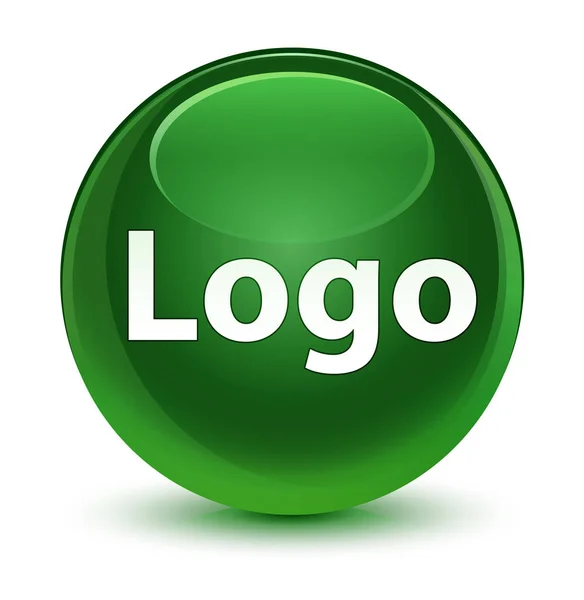 Logo üvegszerű puha zöld kerek gomb — Stock Fotó