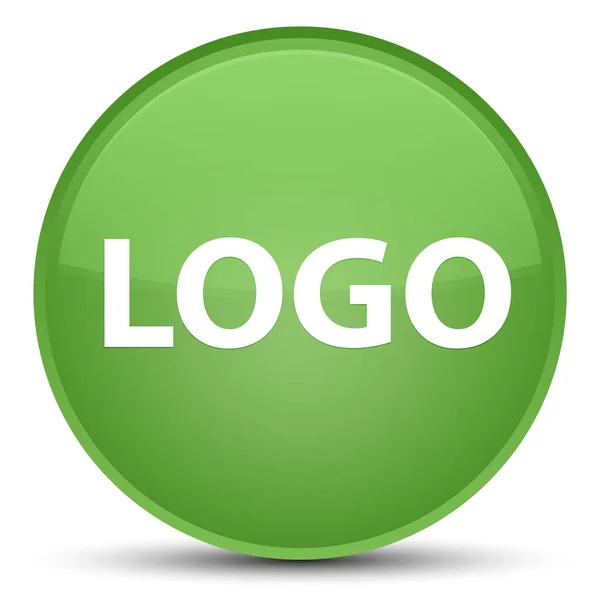 Logo speciális puha zöld kerek gomb — Stock Fotó