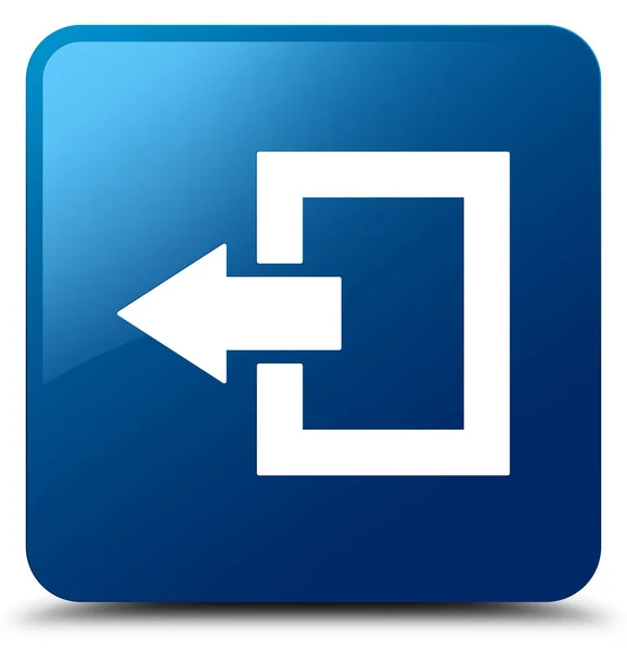 Logout pictogram blauwe vierkante knop — Stockfoto