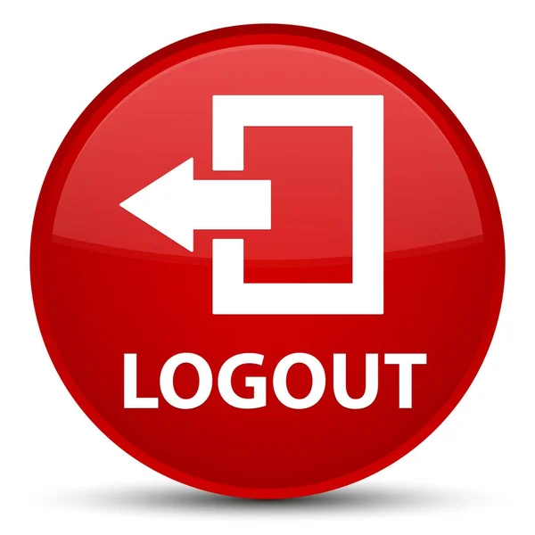 Logout special red round button — Stock Photo, Image