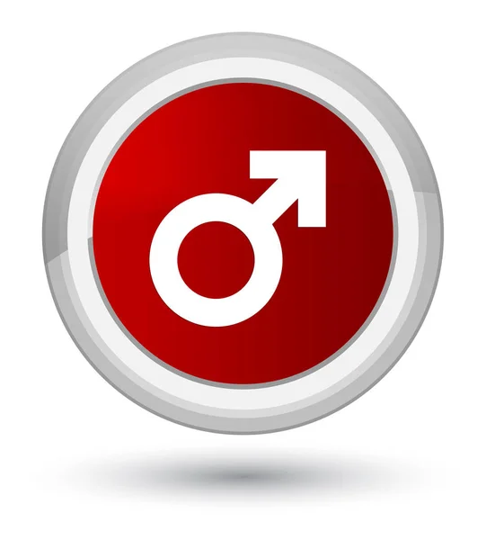 Male sign icon prime red round button — Stock Photo, Image