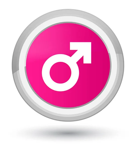 Male sign icon prime pink round button — Stock Photo, Image