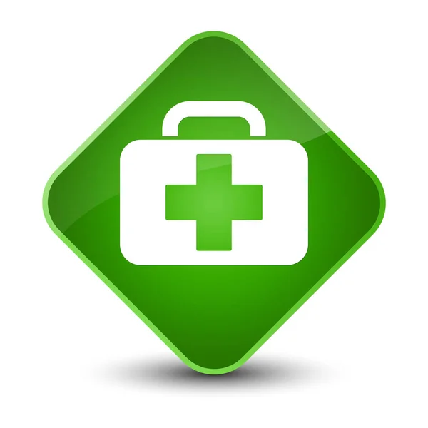 Medical bag icon elegant green diamond button — Stock Photo, Image