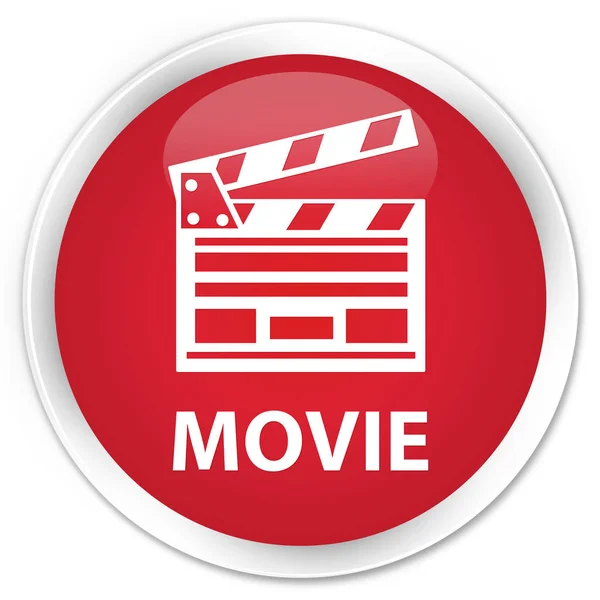 Movie (cinema clip icon) premium red round button