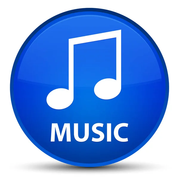 Musica (icona di melodia) speciale pulsante rotondo blu — Foto Stock