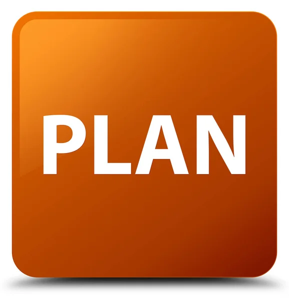 Plan brown square button — Stock Photo, Image