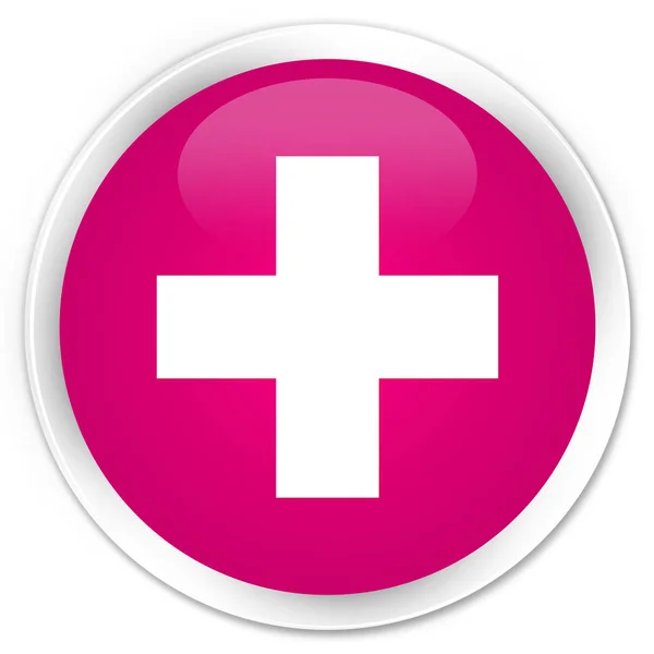 Plus icon premium pink round button — Stock Photo, Image