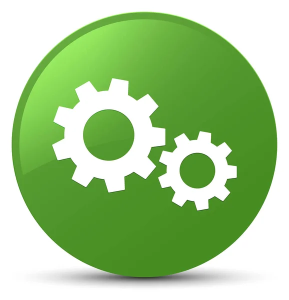 Піктограма процесу м'яка зелена кругла кнопка — стокове фото