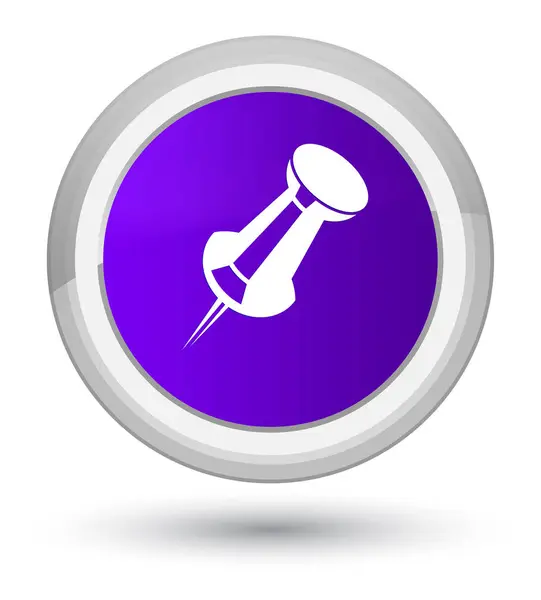 Push pin ikon elsődleges lila kerek gomb — Stock Fotó