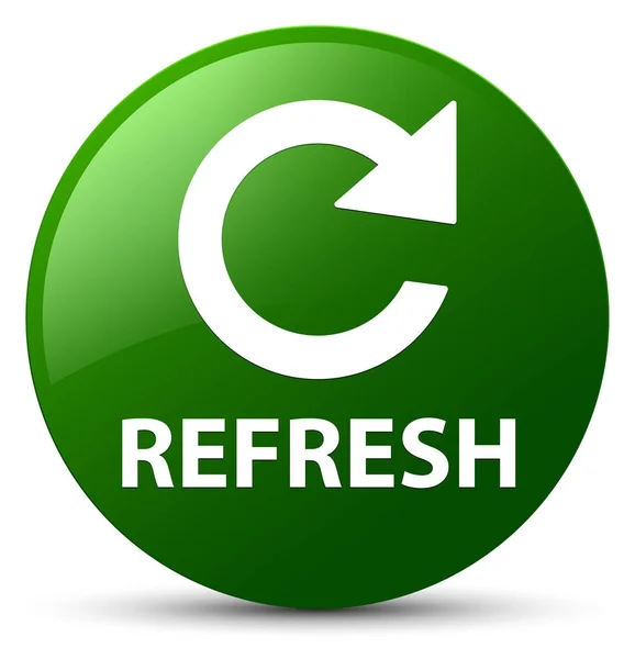 Refresh (Pfeil-Symbol drehen) grüne runde Taste — Stockfoto