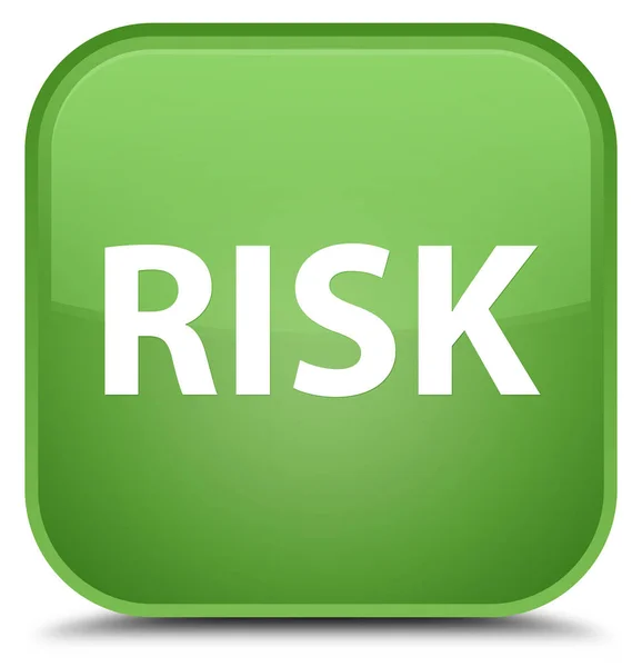 Kockázat speciális puha zöld négyzet gomb — Stock Fotó