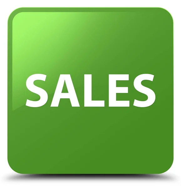 Πωλήσεις μαλακό πράσινο τετράγωνο κουμπί — Φωτογραφία Αρχείου