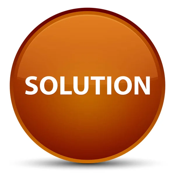 Solution special brown round button — Stock Photo, Image