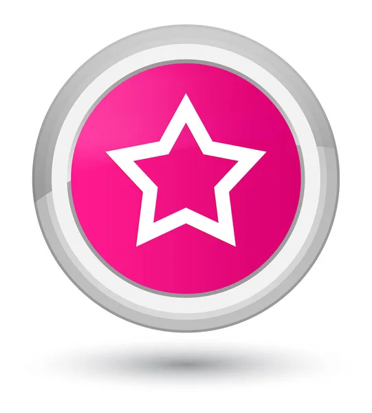 Зірка значок простої рожевої круглої кнопки — стокове фото