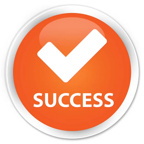 Success (validate icon) premium orange round button — Stock Photo, Image