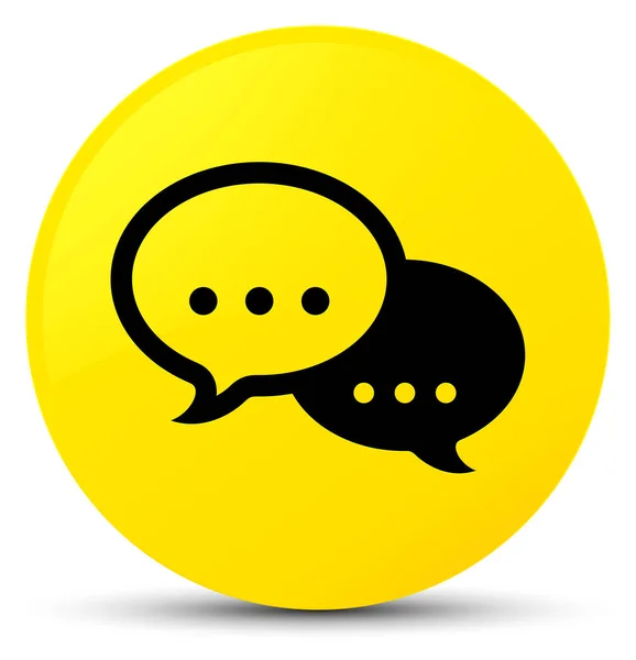 Praat bubble pictogram gele ronde knop — Stockfoto