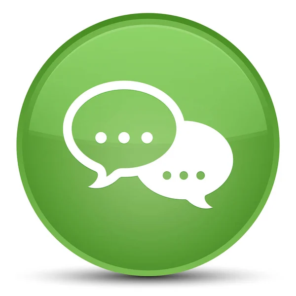 Talk burbuja icono especial botón redondo verde suave —  Fotos de Stock