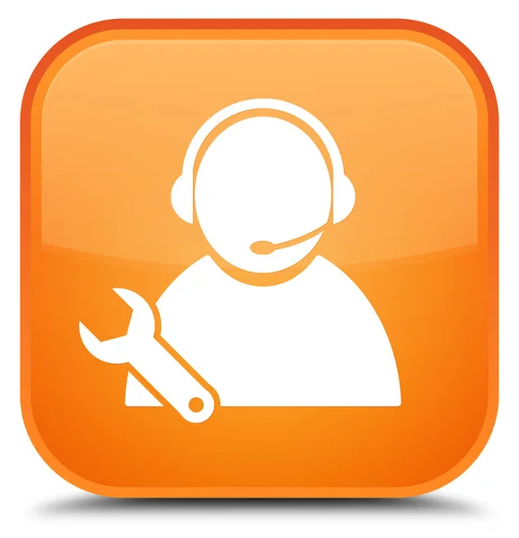 Tech-Unterstützung Symbol spezielle orange quadratische Taste — Stockfoto