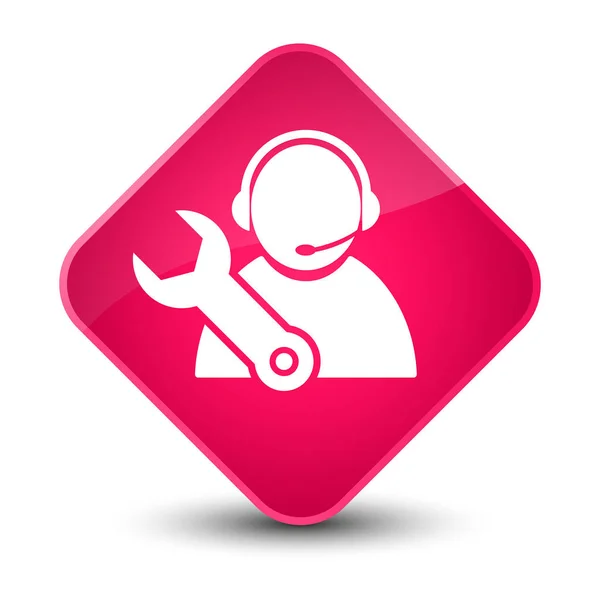 Tech support icon elegant pink diamond button — Stock Photo, Image