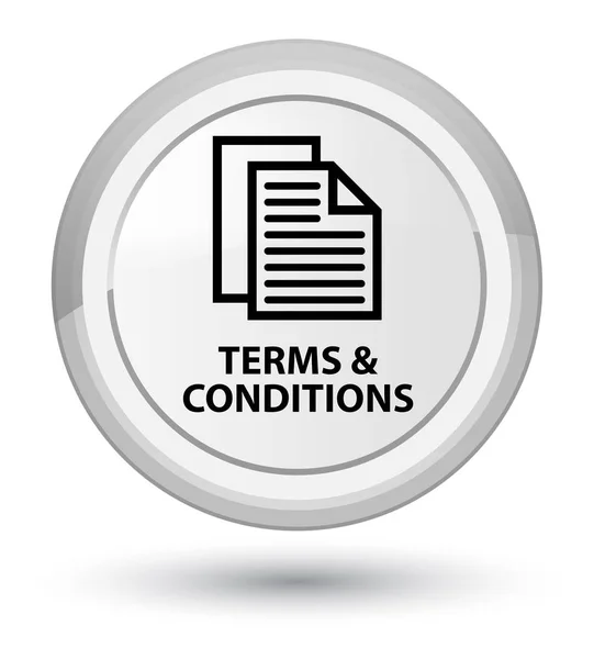 Terms and conditions (pages icon) prime white round button — Stock Photo, Image