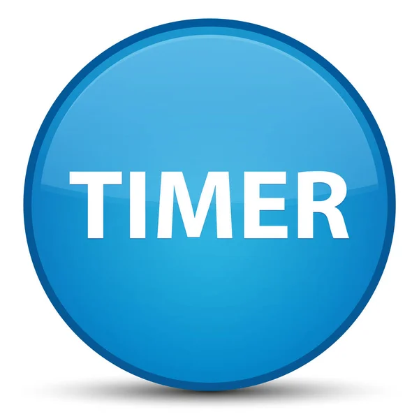 Timer speciale cian blu pulsante rotondo — Foto Stock