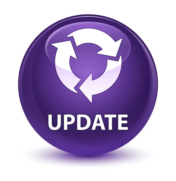 Update (Symbolbild aktualisieren) glasiger lila runder Knopf — Stockfoto
