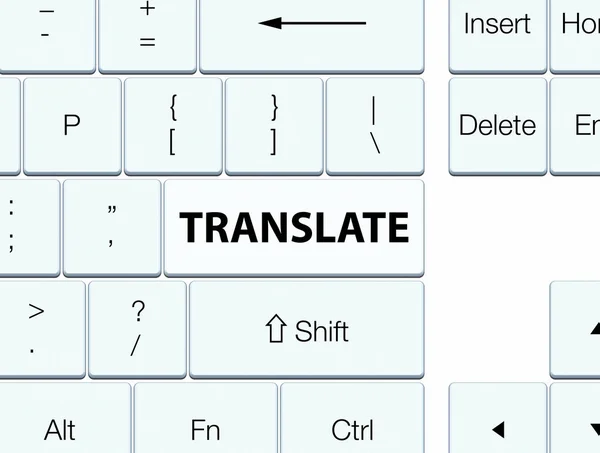 Weiße Tastatur übersetzen — Stockfoto