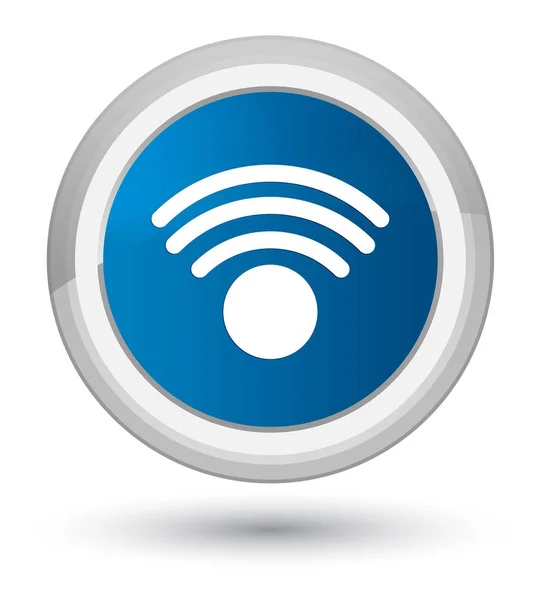 Wifi icona primo pulsante rotondo blu — Foto Stock