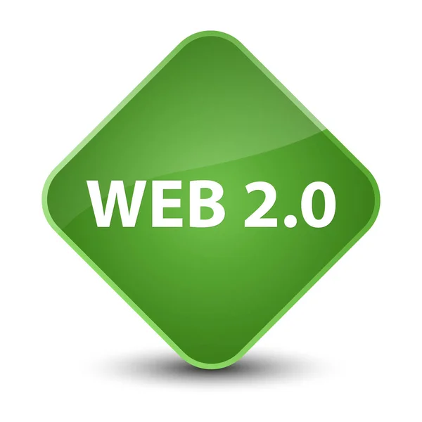 Web 2.0 elegante botón de diamante verde suave —  Fotos de Stock