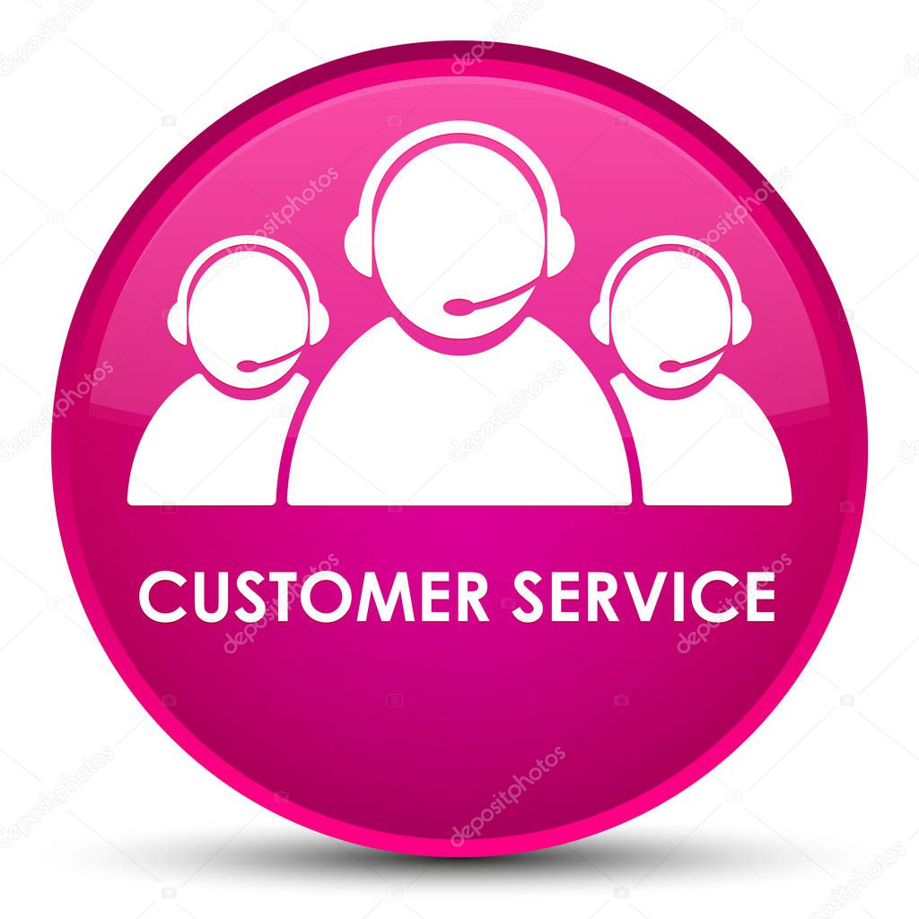 Customer service (team icon) special pink round button