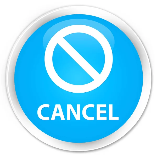 Avbryta (förbud tecken ikon) premium cyan blå rund knapp — Stockfoto