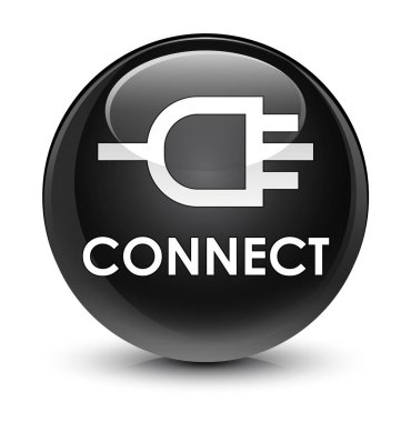 Cam gibi siyah yuvarlak düğmeye bağlanmak