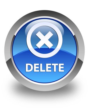 Parlak mavi yuvarlak düğme silme