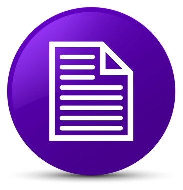 Belge sayfa simgesi mor yuvarlak düğmesi