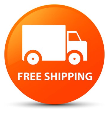 Ücretsiz nakliye turuncu yuvarlak düğmesine