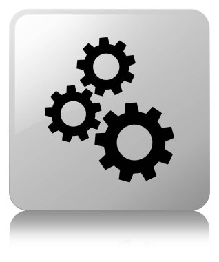 Gears'ı simgesi Beyaz kare düğme