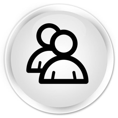 Grup simgesi premium beyaz yuvarlak düğmesi
